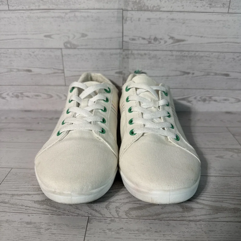 Vionic Beach Stinson Sneakers Sz 10 White Canvas Comfort Walking Lace Up Shoes
